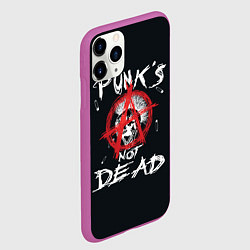 Чехол iPhone 11 Pro матовый Punks Not Dead Анархия, цвет: 3D-фиолетовый — фото 2