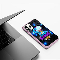 Чехол iPhone 11 Pro матовый ЛЕОН из БРАВО СТАРС Brawl Stars, цвет: 3D-розовый — фото 2