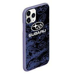 Чехол iPhone 11 Pro матовый Subaru Pattern спорт, цвет: 3D-серый — фото 2