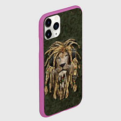 Чехол iPhone 11 Pro матовый Лев в дредах, цвет: 3D-фиолетовый — фото 2