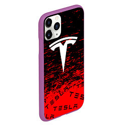 Чехол iPhone 11 Pro матовый Tesla sport red, цвет: 3D-фиолетовый — фото 2