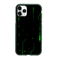 Чехол iPhone 11 Pro матовый Neon Green Light, цвет: 3D-темно-зеленый