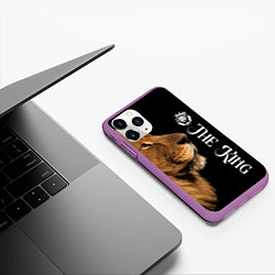 Чехол iPhone 11 Pro матовый ЛЕВ КОРОЛЬ LION KING, цвет: 3D-фиолетовый — фото 2