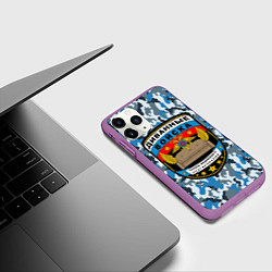 Чехол iPhone 11 Pro матовый Диванные Войска камуфляж, цвет: 3D-фиолетовый — фото 2