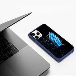 Чехол iPhone 11 Pro матовый АТАКА ТИТАНОВ Attack on Titan брызги, цвет: 3D-тёмно-синий — фото 2