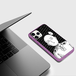 Чехол iPhone 11 Pro матовый One Punch Man - Сайтама Ванпанчмен, цвет: 3D-фиолетовый — фото 2