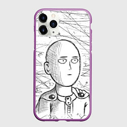 Чехол iPhone 11 Pro матовый Ванпанчмен Сайтама - Saitama, цвет: 3D-фиолетовый