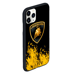 Чехол iPhone 11 Pro матовый Lamborghini Fire, цвет: 3D-черный — фото 2