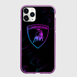 Чехол iPhone 11 Pro матовый Lamborghini Sport Pattrn, цвет: 3D-фиолетовый