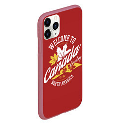 Чехол iPhone 11 Pro матовый Канада Canada, цвет: 3D-малиновый — фото 2
