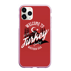 Чехол iPhone 11 Pro матовый Турция - Turkey, цвет: 3D-розовый