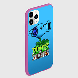 Чехол iPhone 11 Pro матовый Plants vs Zombies - Морозный Горох, цвет: 3D-фиолетовый — фото 2