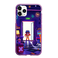 Чехол iPhone 11 Pro матовый Бравл старс Джесси в игровой комнате brawl stars, цвет: 3D-фиолетовый