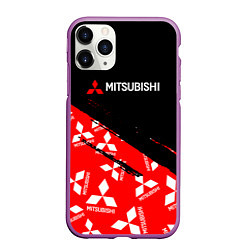 Чехол iPhone 11 Pro матовый Mitsubishi - Диагональ паттерн, цвет: 3D-фиолетовый