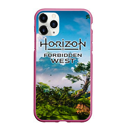 Чехол iPhone 11 Pro матовый Horizon Forbidden West Хоризон Запретный Запад, цвет: 3D-малиновый