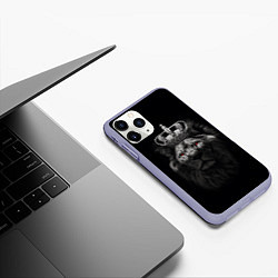 Чехол iPhone 11 Pro матовый Царь Лев, цвет: 3D-светло-сиреневый — фото 2