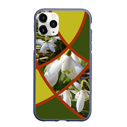 Чехол iPhone 11 Pro матовый Весна 8 Марта Подснежники, цвет: 3D-серый
