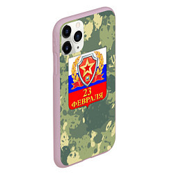 Чехол iPhone 11 Pro матовый 23 февраля камуфляж, цвет: 3D-розовый — фото 2