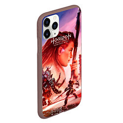 Чехол iPhone 11 Pro матовый Horizon Forbidden West game poster, цвет: 3D-коричневый — фото 2