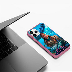 Чехол iPhone 11 Pro матовый Элой Horizont Forbidden West, цвет: 3D-малиновый — фото 2