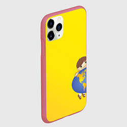 Чехол iPhone 11 Pro матовый Мальчик из советского Атласа Мир, цвет: 3D-малиновый — фото 2