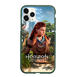 Чехол iPhone 11 Pro матовый Элой Horizon Forbidden West, цвет: 3D-темно-зеленый