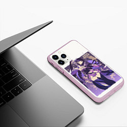 Чехол iPhone 11 Pro матовый Raiden Genshin Impact, цвет: 3D-розовый — фото 2