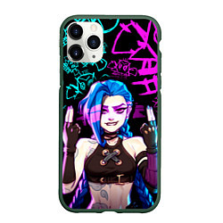 Чехол iPhone 11 Pro матовый JINX ДЖИНКС NEON PATTERN, цвет: 3D-темно-зеленый