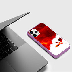 Чехол iPhone 11 Pro матовый ДЫХАНИЕ ЗВЕЗДНОГО ДРАКОНА DRAGON FIRE, цвет: 3D-фиолетовый — фото 2