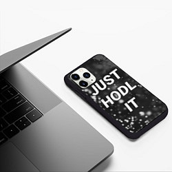 Чехол iPhone 11 Pro матовый CRYPTO - JUST HODL IT Частицы, цвет: 3D-черный — фото 2