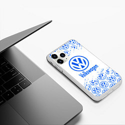Чехол iPhone 11 Pro матовый Volkswagen фольксваген, цвет: 3D-белый — фото 2