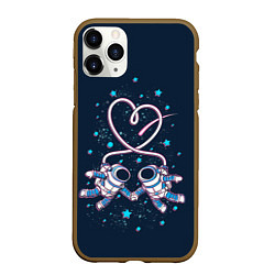 Чехол iPhone 11 Pro матовый Космическая любовь Cosmic love, цвет: 3D-коричневый