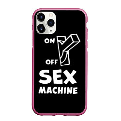 Чехол iPhone 11 Pro матовый SEX MACHINE Секс Машина, цвет: 3D-малиновый