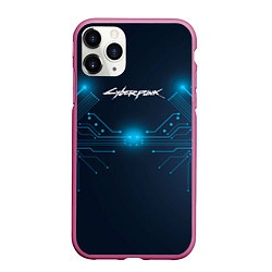 Чехол iPhone 11 Pro матовый Cyberpunk Неоновая микросхема