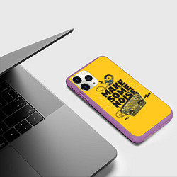 Чехол iPhone 11 Pro матовый Make Some Noise музыка, цвет: 3D-фиолетовый — фото 2