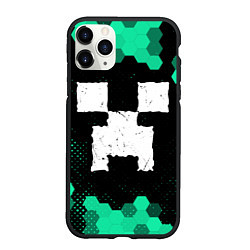 Чехол iPhone 11 Pro матовый MINECRAFT Графика, цвет: 3D-черный