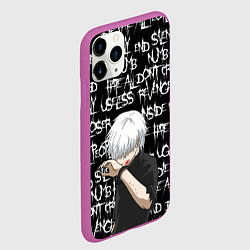 Чехол iPhone 11 Pro матовый КАНЕКИ DEAD INSIDE, цвет: 3D-фиолетовый — фото 2