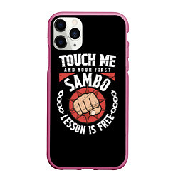 Чехол iPhone 11 Pro матовый Боевое Самбо SAMBO, цвет: 3D-малиновый