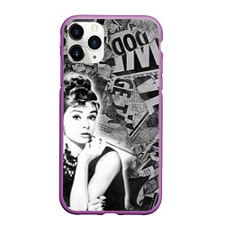Чехол iPhone 11 Pro матовый Одри Хепберн Завтрак и Тиффани, цвет: 3D-фиолетовый