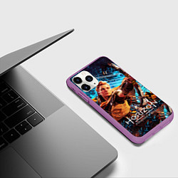 Чехол iPhone 11 Pro матовый Horizon Forbidden West - Элой арт, цвет: 3D-фиолетовый — фото 2
