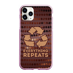 Чехол iPhone 11 Pro матовый Everything repeats, цвет: 3D-розовый