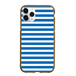 Чехол iPhone 11 Pro матовый ТЕЛЬНЯШКА ВДВ В ПОЛОСКУ, цвет: 3D-коричневый