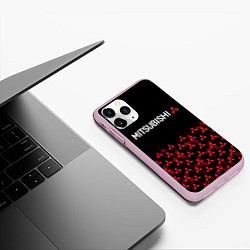 Чехол iPhone 11 Pro матовый MITSUBISHI HALF PATTERN, цвет: 3D-розовый — фото 2