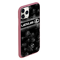 Чехол iPhone 11 Pro матовый LEXUS SPORT PATTERN, цвет: 3D-малиновый — фото 2