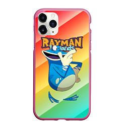 Чехол iPhone 11 Pro матовый Rayman globox радуга, цвет: 3D-малиновый