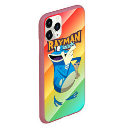 Чехол iPhone 11 Pro матовый Rayman globox радуга, цвет: 3D-малиновый — фото 2