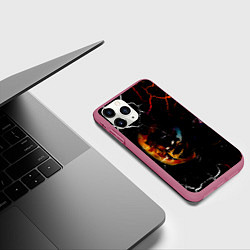 Чехол iPhone 11 Pro матовый КЛИНОК РАССЕКАЮЩИЙ ДЕМОНОВ Зеницу Агацума, цвет: 3D-малиновый — фото 2