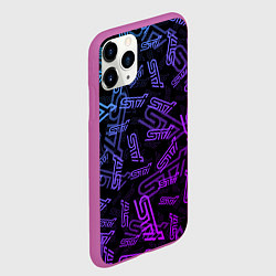 Чехол iPhone 11 Pro матовый STI NEON PATTERN, цвет: 3D-фиолетовый — фото 2
