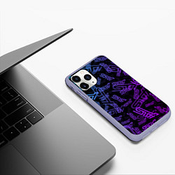 Чехол iPhone 11 Pro матовый STI NEON PATTERN, цвет: 3D-светло-сиреневый — фото 2