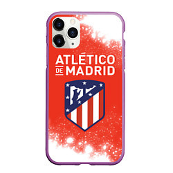 Чехол iPhone 11 Pro матовый ATLETICO MADRID Брызги, цвет: 3D-фиолетовый